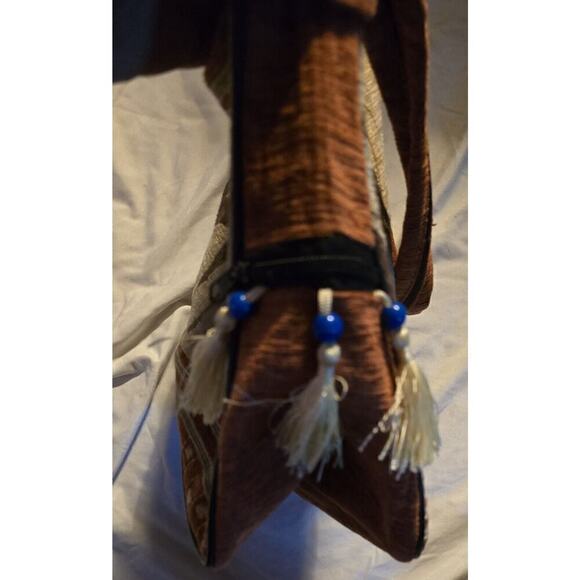 Unique Kapteks Canvas Handbag Camel Zipper Handle Purse - Picture 4 of 12